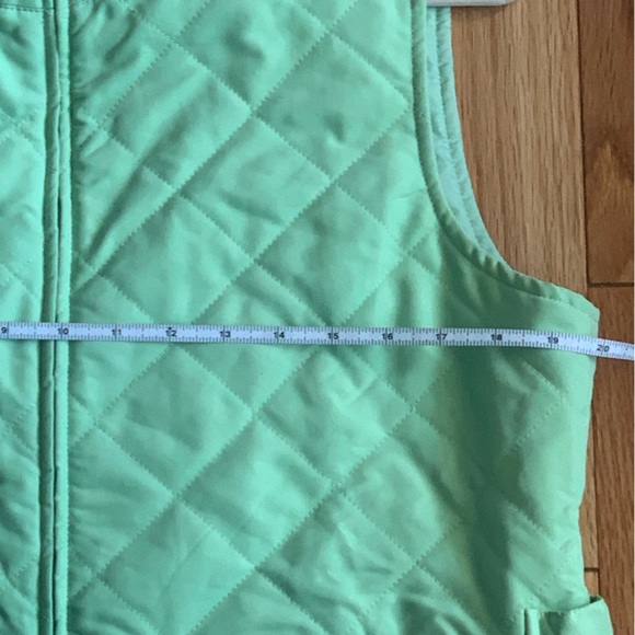 Orvis Womens M Waffle Knit Vest Full Zip Quilted Mint Lime Green Camp Sz M - Picture 16 of 16